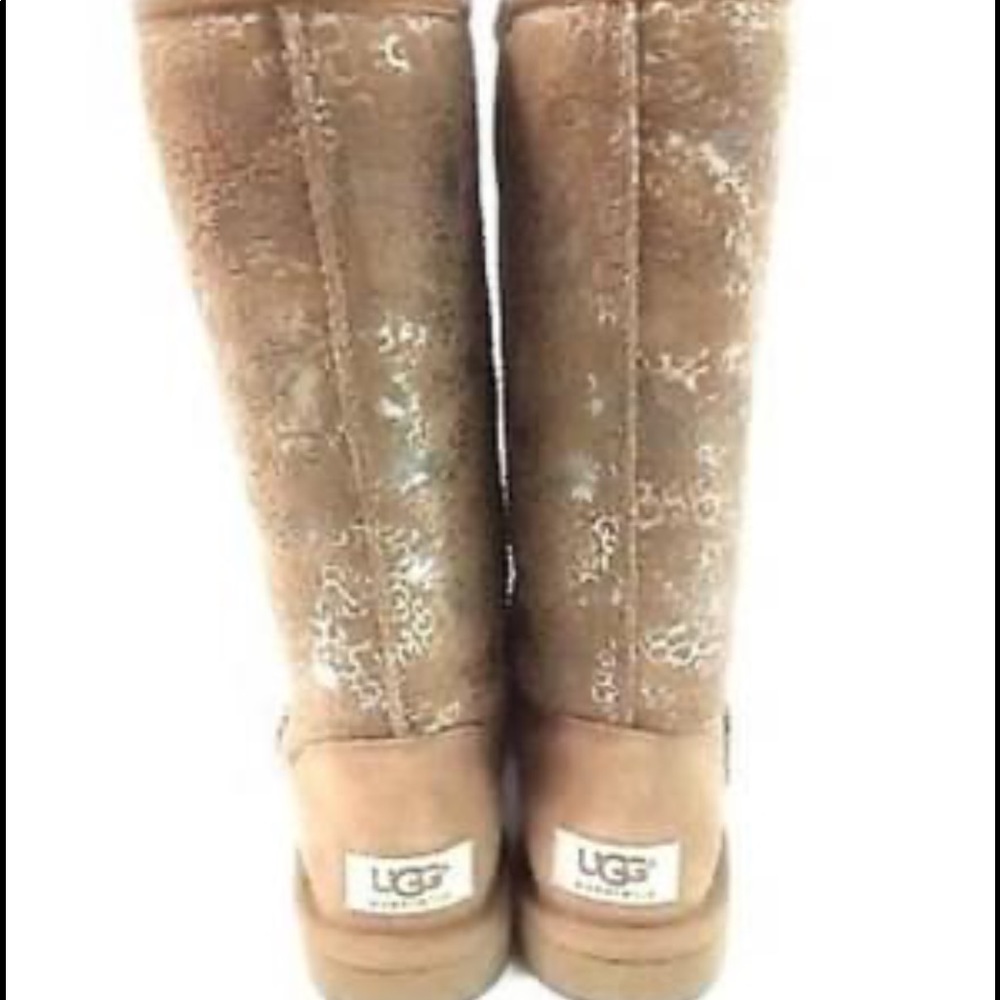 Classic tall UGG boots with fancy silver logos